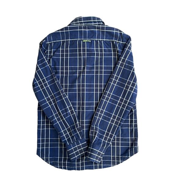 SUPERDRY Washbasket Long Sleeve Shirt Jacket Navy Blue Check Lined Size XLarge - Picture 3 of 16